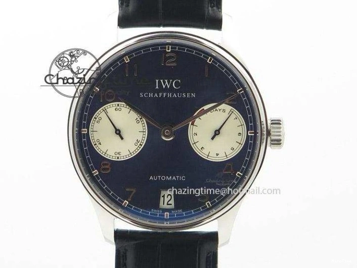 MIROTIME 0412 EasyCare Portuguese Real PR IW500705 ZF 1:1 Best Edition On Blue Leather Strap A52010 V 7310